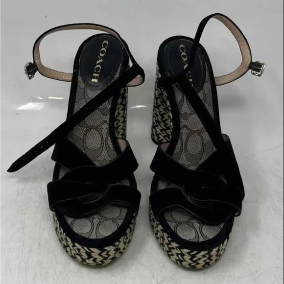 Coach Black and Cream Platform Heels - Picture 3 of 6